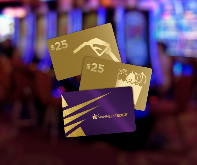 Winners edge card and two gift cards for $25