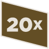 20x text on a diamond icon