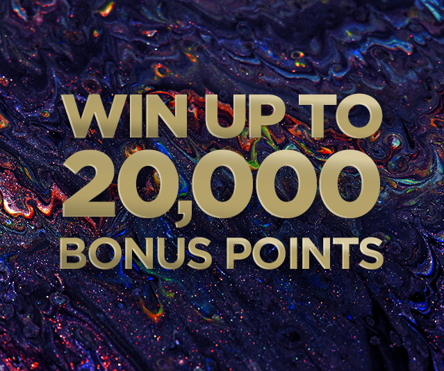 Win up to 20,000 bonus points’ in the middle of colourful lava background