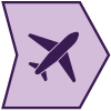 Purple Polygon with an airplane in the middle